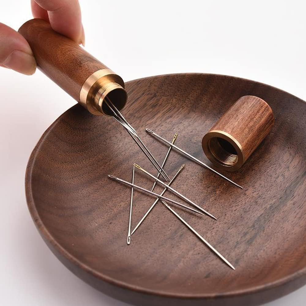 Wooden Needle Case, 30 Pcs Side Hole Blind Sewing Needles, Stainless Steel Elderly Self Threading Needles, Household DIY Beading Threading Needle, Sewing Embroidery Needle Accessories Wooden Needle Case, 30 Pcs Side Hole Blind Sewing Needles, Stainless Steel Elderly Self Threading Needles, Household DIY Beading Threading Needle, Sewing Embroidery Needle Accessories